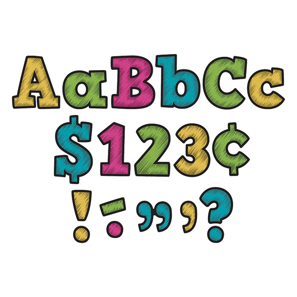 TCR5617 - Chalkboard Brights Bold Block 4In Letters Combo Pack in Letters