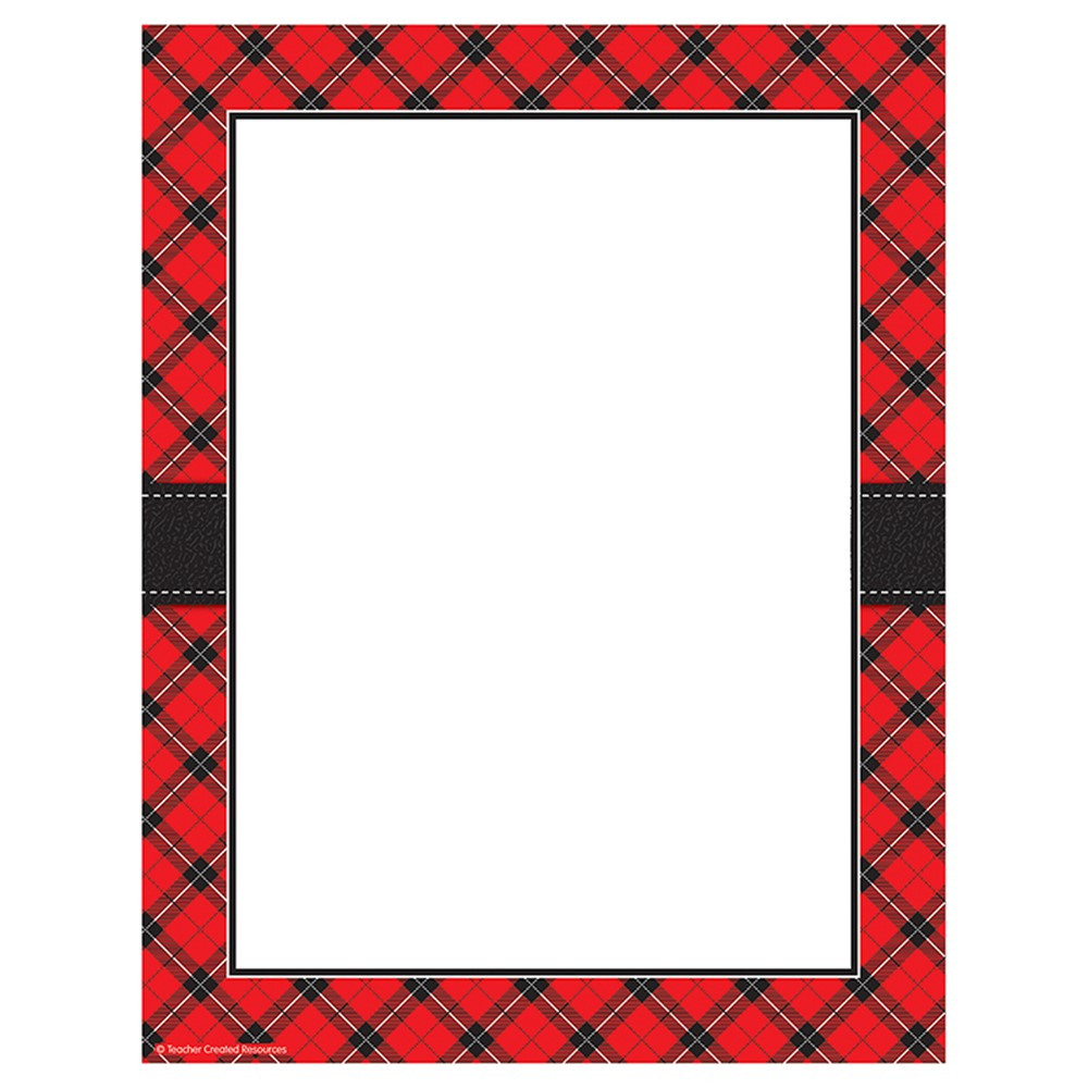 TCR5695 - Red Plaid Computer Paper in Design Paper/computer Paper