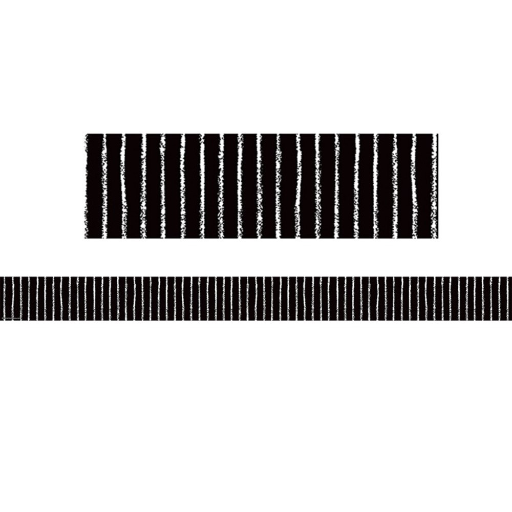 Black With White Pinstripes Straight Border Trim, 35 Feet - TCR6061 | Teacher Created Resources | Border/Trimmer