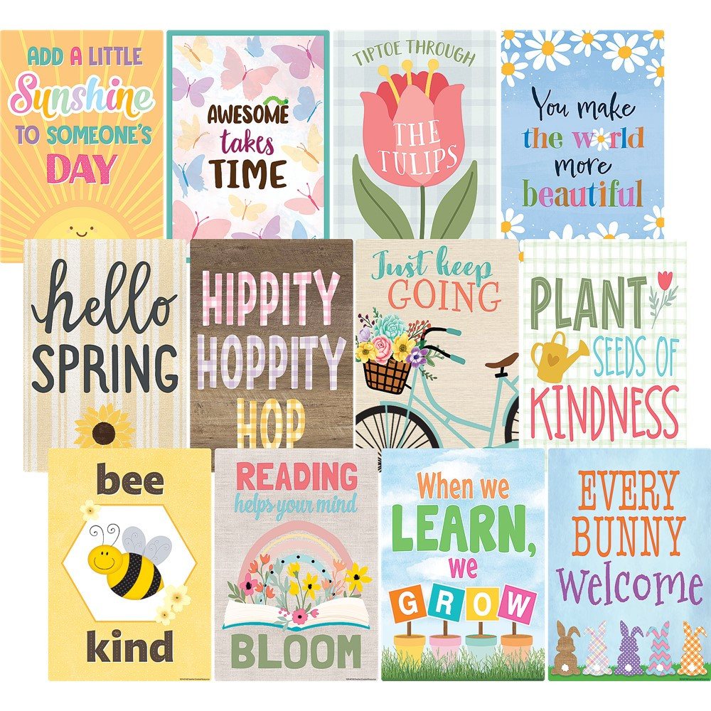 Spring Small Poster Pack - TCR6111 | Teacher Created Resources | Deco: Charts, Small