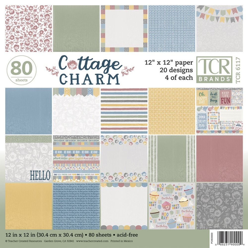 Cottage Charm Project Paper, 80 Sheets - TCR6117 | Teacher Created Resources | Craft Paper