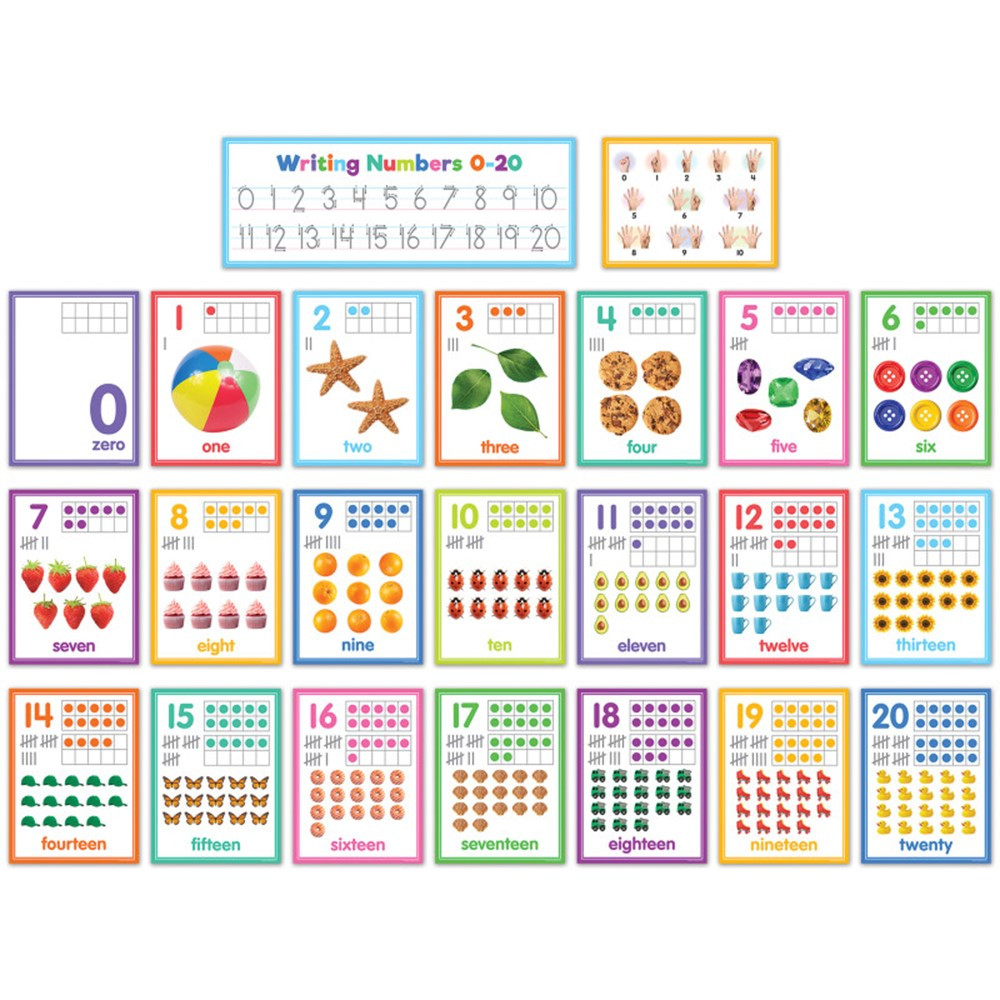 Colorful Numbers 0-20 Bulletin Board Set, 23 Pieces - TCR6589 | Teacher Created Resources | Math