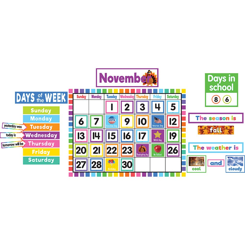 Colorful Calendar Bulletin Board Set - TCR6590 | Teacher Created Resources | Calendars