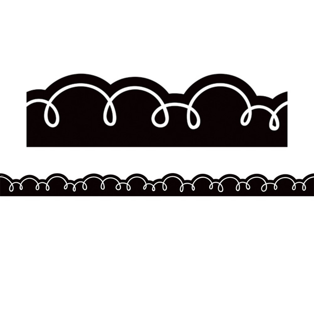 Black with White Squiggles Die-Cut Border Trim, 35 Feet - TCR6810 | Teacher Created Resources | Border/Trimmer