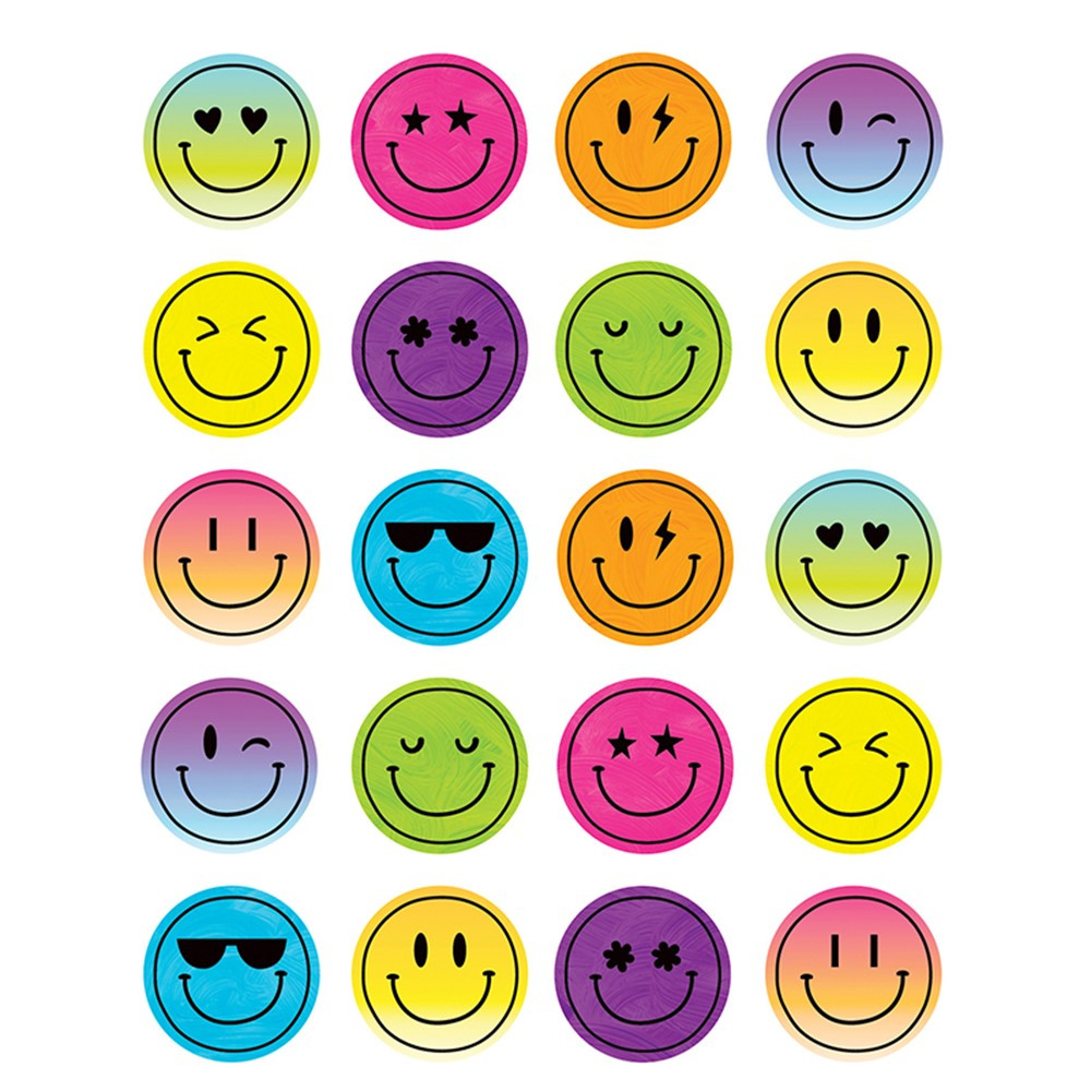 Brights 4Ever Smiley Faces Stickers, Pack of 120 - TCR6941 | Teacher Created Resources | Stickers