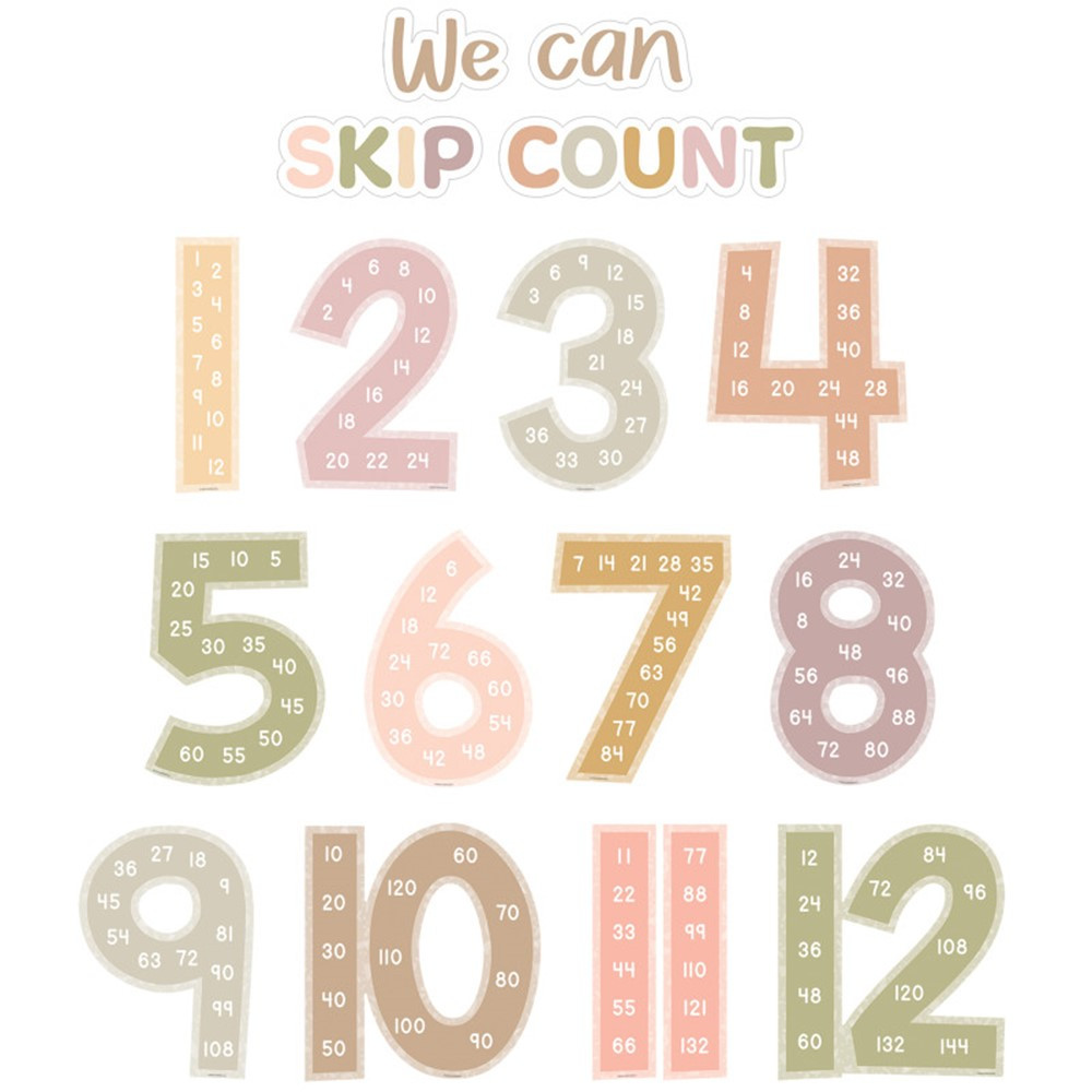 Terrazzo Tones Skip Counting/Multiples Jumbo Numbers Bulletin Board Set, 17 Pieces - TCR7203 | Teacher Created Resources | Math