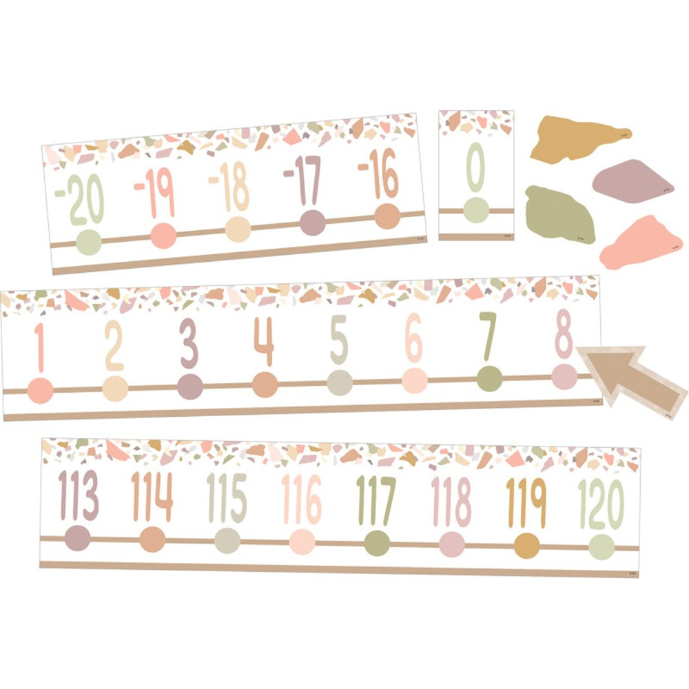 Terrazzo Tones Number Line (-20 to +120) Bulletin Board Set, 24 Pieces - TCR7204 | Teacher Created Resources | Math