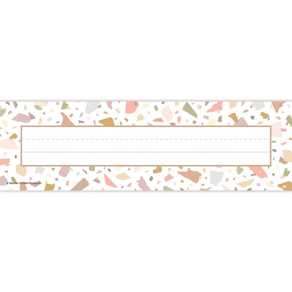 Terrazzo Tones Flat Name Plates, Pack of 36 - TCR7221 | Teacher Created Resources | Name Plates