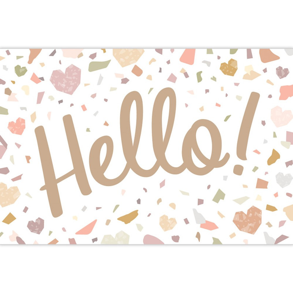 Terrazzo Tones Hello Postcards, Pack of 30 - TCR7224 | Teacher Created Resources | Postcards & Pads