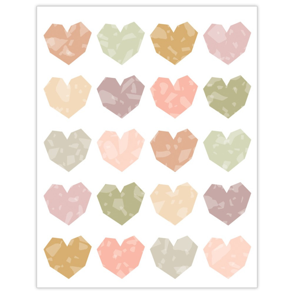 Terrazzo Tones Hearts Stickers, Pack of 120 - TCR7228 | Teacher Created Resources | Stickers