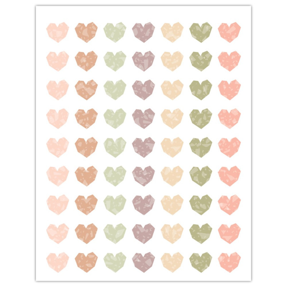 Terrazzo Tones Hearts Mini Stickers, Pack of 378 - TCR7229 | Teacher Created Resources | Stickers