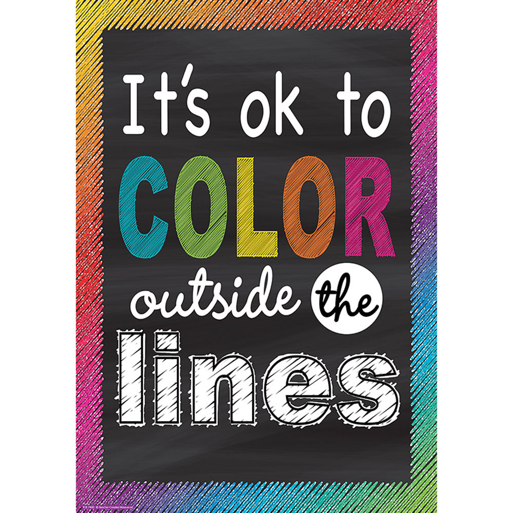 TCR7400 - Color Outside Lines Positive Poster in Inspirational