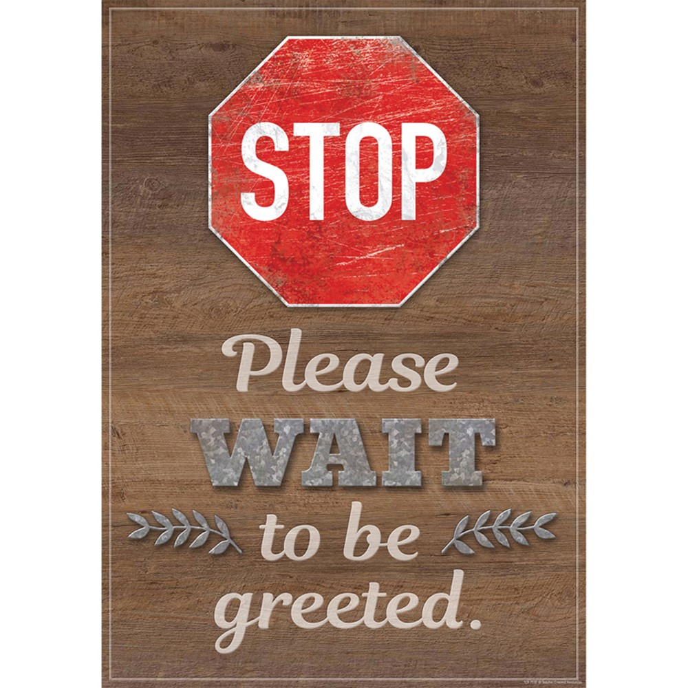 Stop Please Wait to be Greeted Positive Poster, 13-3/8 x 19" - TCR7510 | Teacher Created Resources | Classroom Theme"
