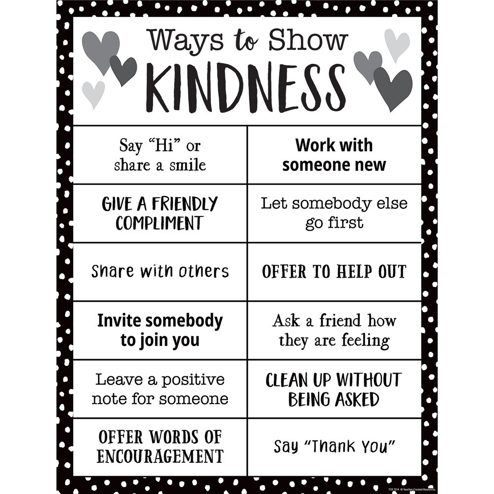 Ways to Show Kindness Chart - TCR7514 | Teacher Created Resources | Deco: Charts