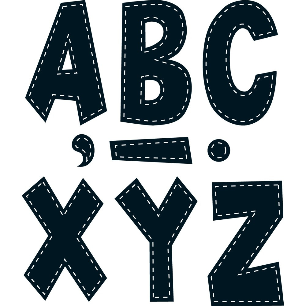 Black Stitch 7 Fun Font Letters - TCR75180 | Teacher Created Resources | Deco: Letters 7" Fun Fonts"