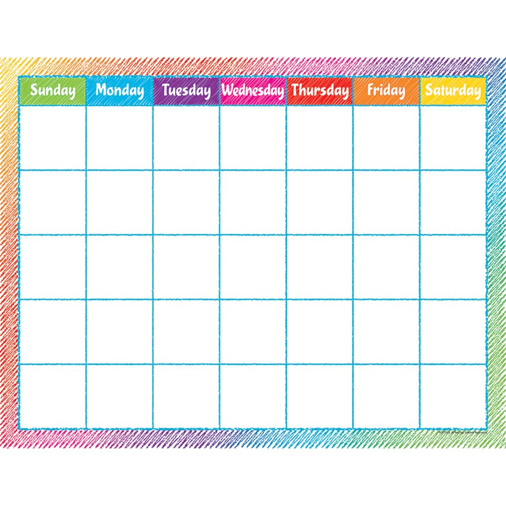 TCR7525 - Colorful Scribble Calendar Chart in Calendars