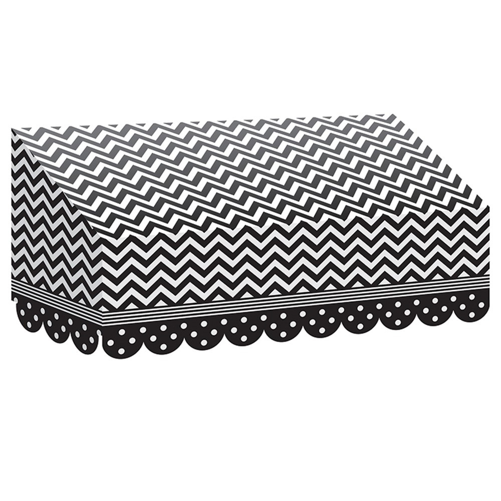 TCR77164 - Black & White Chevrons And Dots Awning in Banners