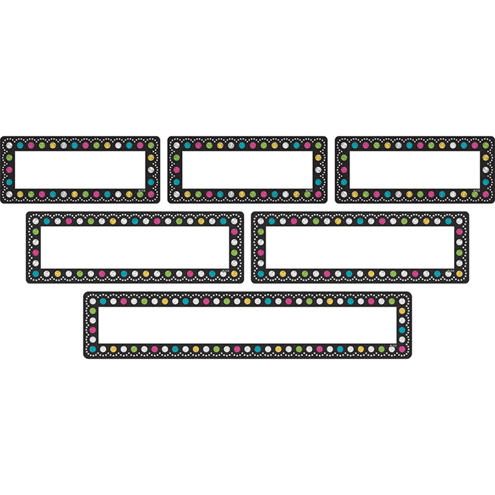 TCR77321 - Chalkboard Brights Labels Clingy Thingies in Name Plates