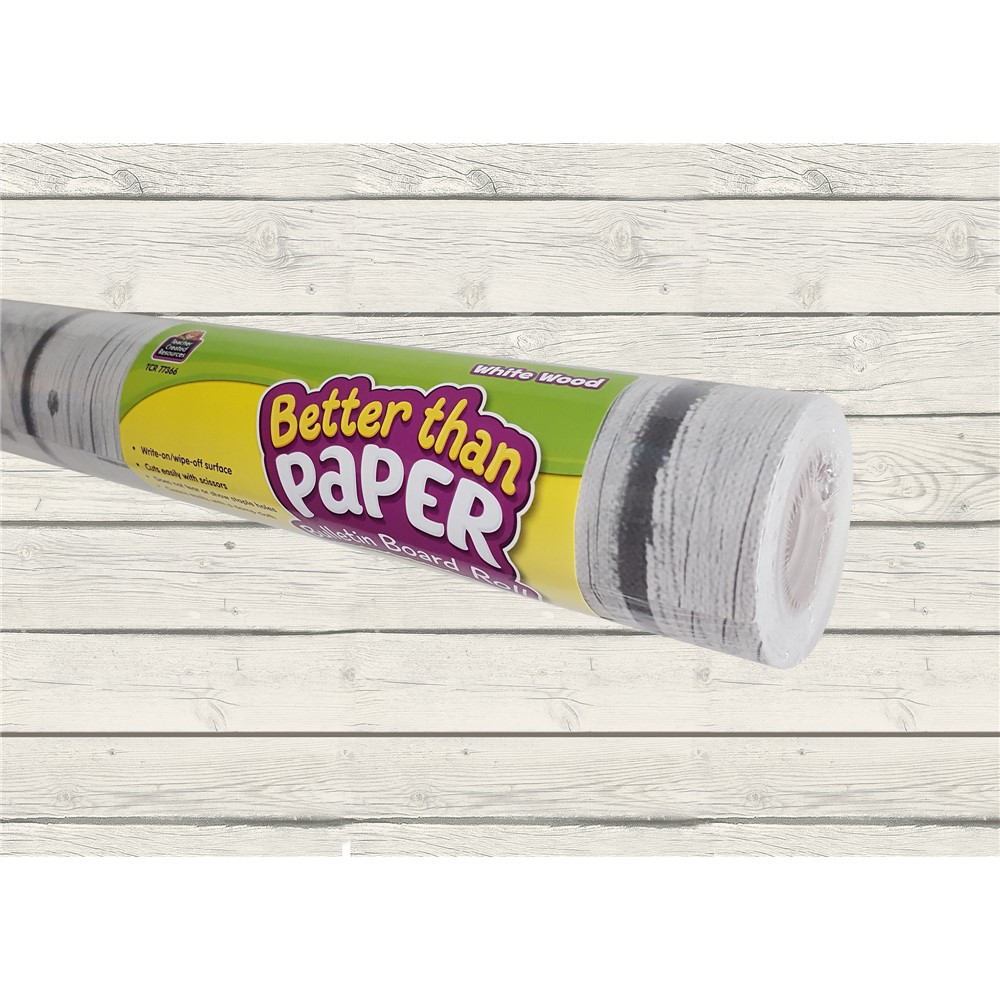 White Wood Better Than Paper Bulletin Board Roll - TCR77366 | Teacher Created Resources | Deco: Bulletin Board Rolls, Better Than Paper