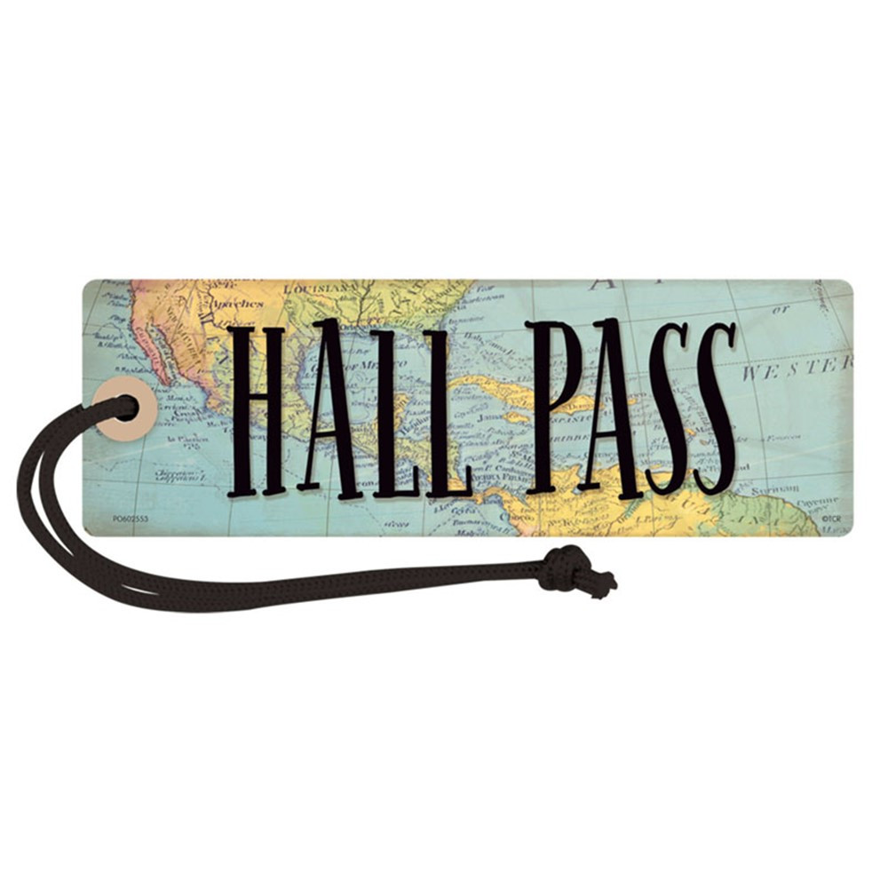 Travel the Map Magnetic Hall Pass - TCR77476 | Teacher Created Resources | Hall Passes