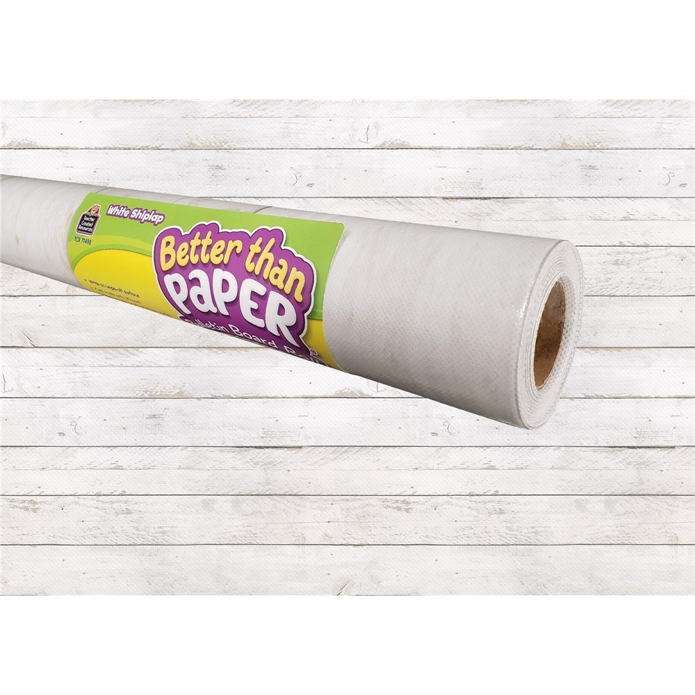 White Shiplap Better Than Paper Bulletin Board Roll - TCR77498 | Teacher Created Resources | Deco: Bulletin Board Rolls, Better Than Paper