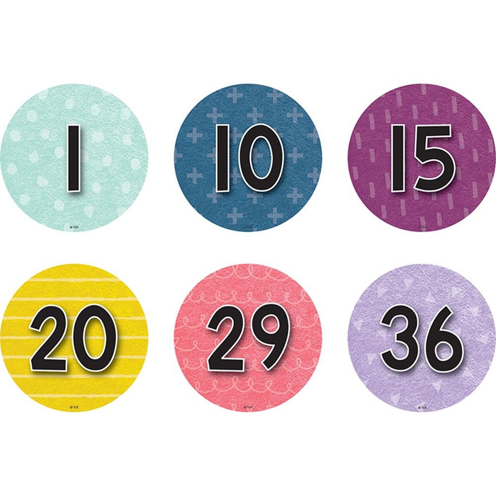 Spot On Floor Markers Oh Happy Day Numbers 1-36, 4", Pack of 36 - TCR77513 | Teacher Created Resources | Classroom Management