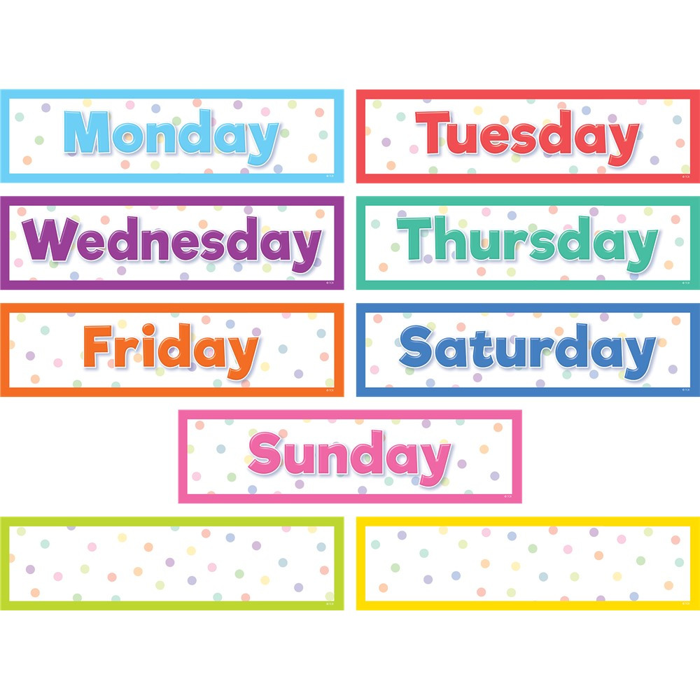Colorful Magnetic Days of the Week - TCR77517 | Teacher Created Resources | Magnetic Deco: Accents, Magnetic