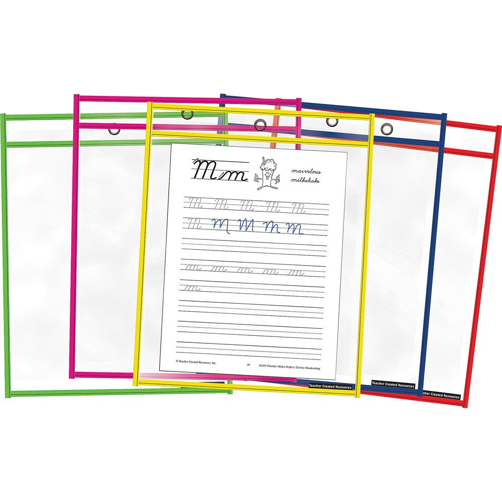 Colorful Dry-Erase Pockets - 10 pack - TCR77522 | Teacher Created Resources | Manipulative: Dry Erase, Pockets