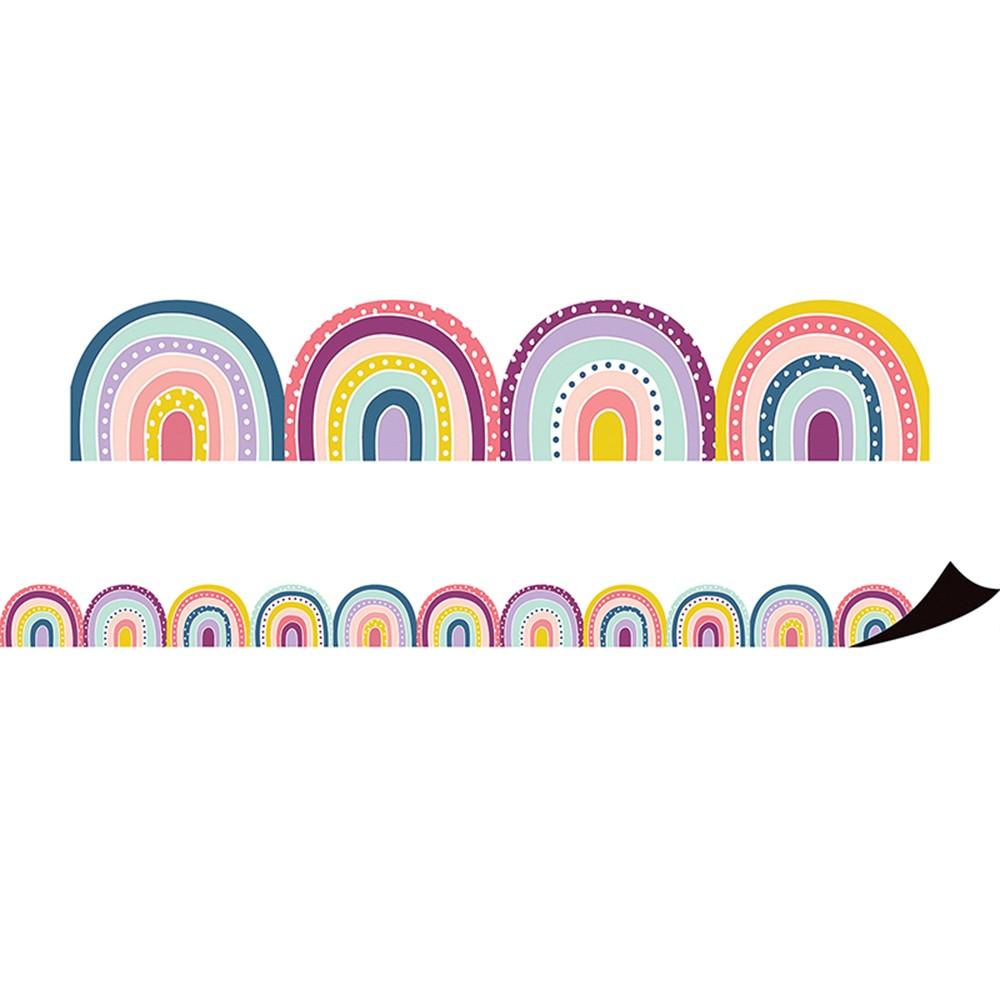 Oh Happy Day Rainbows Magnetic Border, 24 Feet - TCR77560 | Teacher Created Resources | Border/Trimmer