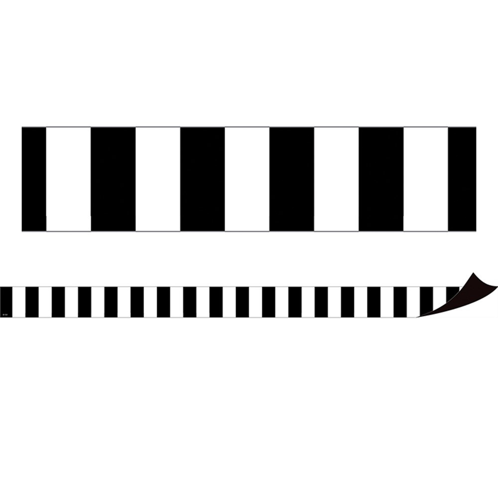Black Stripes Magnetic Border, 24 Feet - TCR77564 | Teacher Created Resources | Border/Trimmer