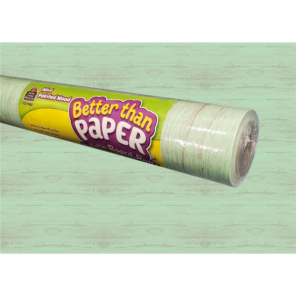 Mint Painted Wood Better Than Paper Bulletin Board Roll - TCR77883 | Teacher Created Resources | Deco: Bulletin Board Rolls, Better Than Paper
