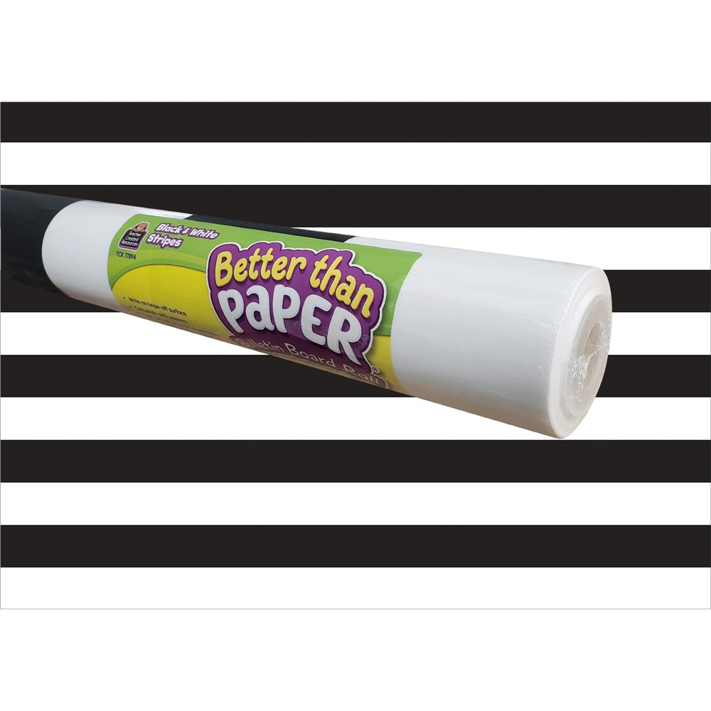 Black & White Stripes Better Than Paper Bulletin Board Roll - TCR77894 | Teacher Created Resources | Deco: Bulletin Board Rolls, Better Than Paper