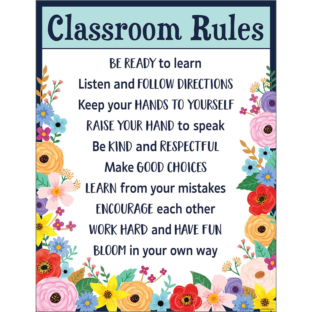 Wildflowers Classroom Rules Chart - TCR7891 | Teacher Created Resources | Deco: Charts