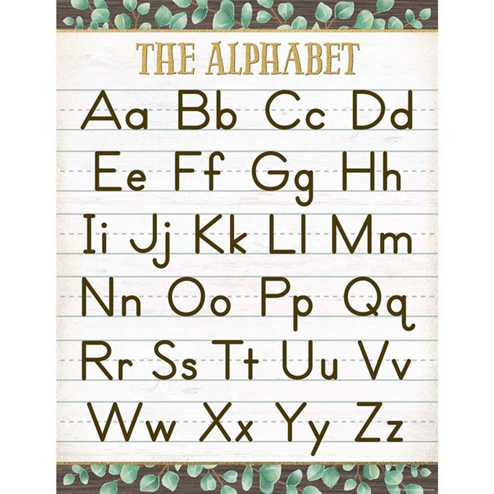 Eucalyptus The Alphabet Chart, 17 x 22" - TCR7983 | Teacher Created Resources | Language Arts"