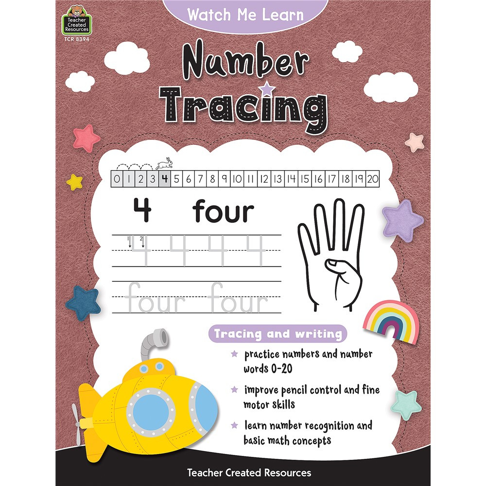 Watch Me Learn: Number Tracing - TCR8394 | Teacher Created Resources | Book: Early Childhood