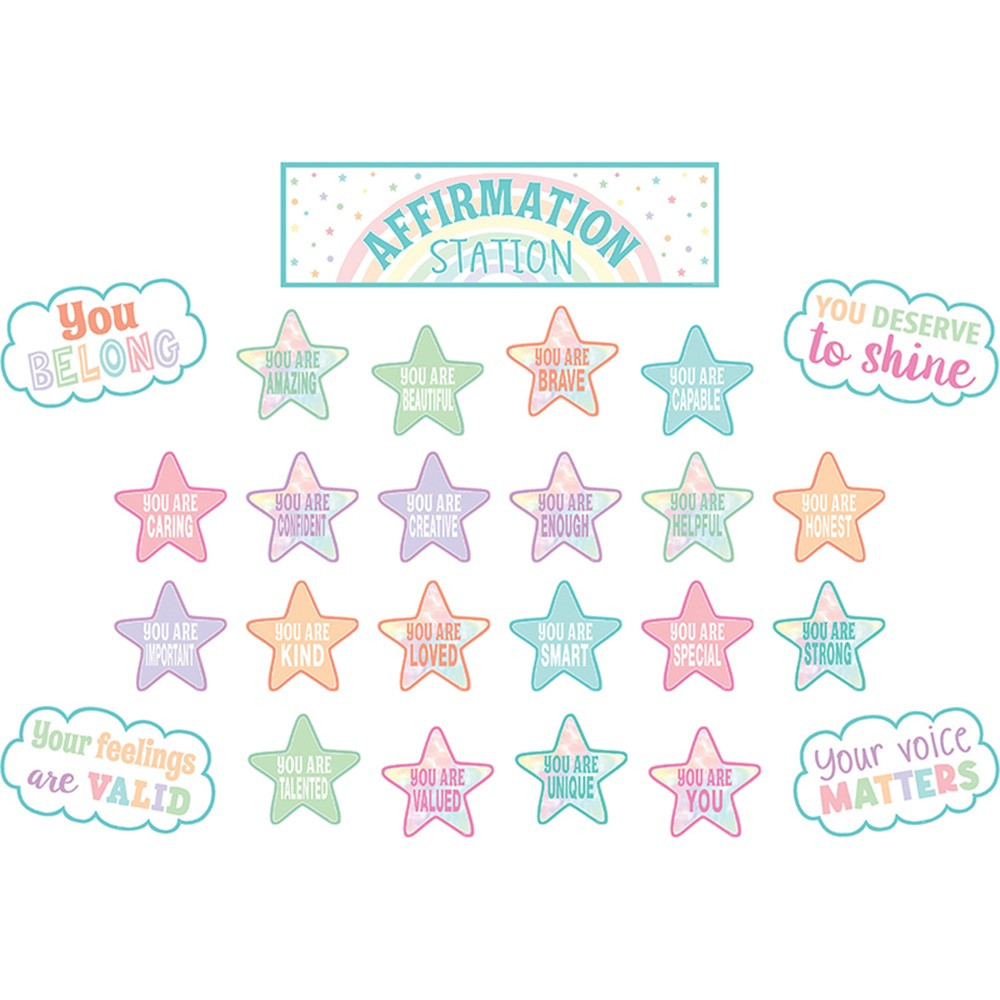 Pastel Pop Positive Affirmations Mini Bulletin Board Set - TCR8414 | Teacher Created Resources | Motivational