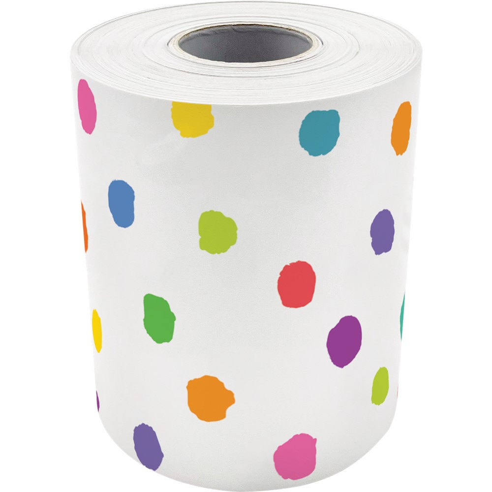Colorful Painted Dots Straight Rolled Border Trim - TCR8440 | Teacher Created Resources | Deco: Border Trim, Rolled