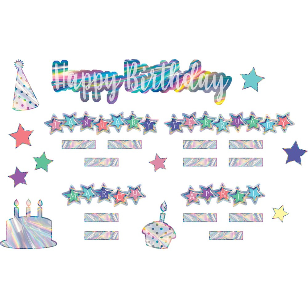 Iridescent Happy Birthday Mini Bulletin Board - TCR8679 | Teacher Created Resources | Classroom Theme