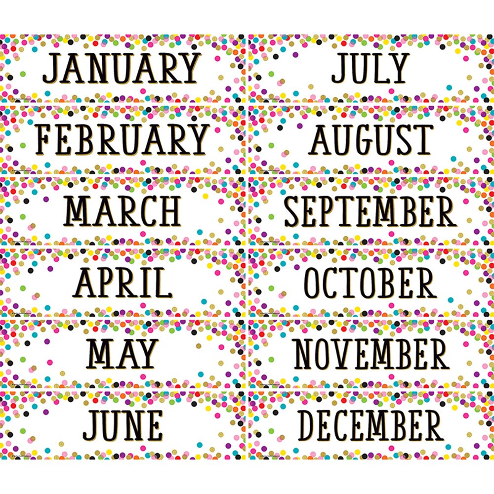 TCR8803 - Confetti Monthly Headliners in Calendars
