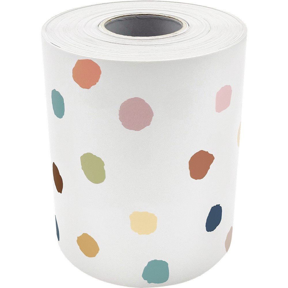 Everyone is Welcome Painted Dots Straight Rolled Border Trim - TCR8912 | Teacher Created Resources | Deco: Border Trim, Rolled