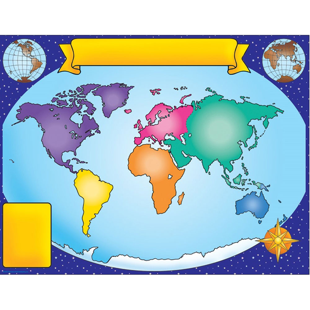 TF-2141 - World Map Friendly Chart 17X22 in Maps & Map Skills
