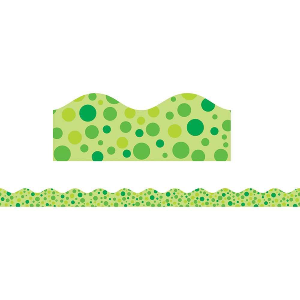 TF-8260 - Green Polka Dots Scalloped Trimmer in Border/trimmer