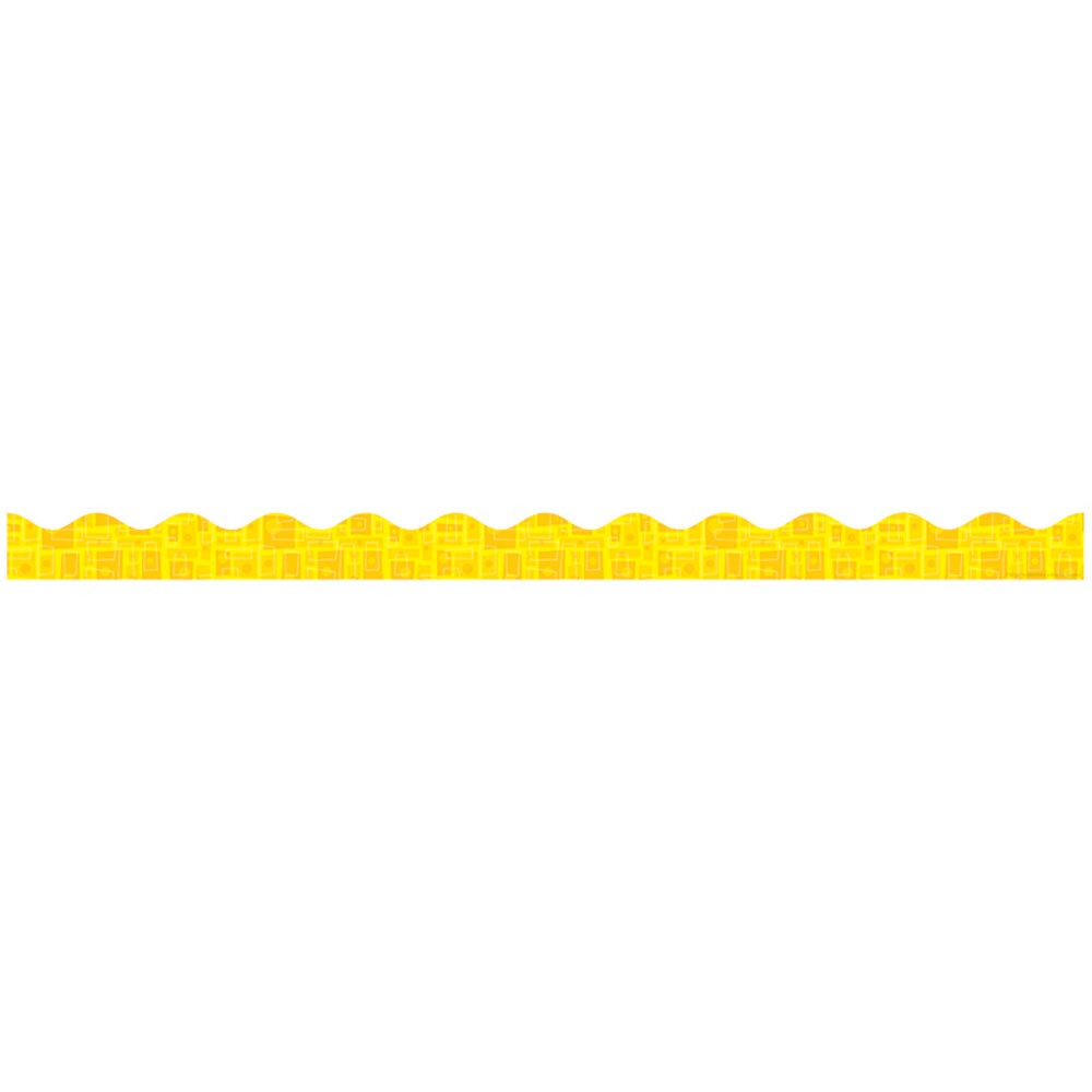 TF-8279 - Yellow Graphic Pattern Scalloped Trimmer Gr Pk-5 in Border/trimmer