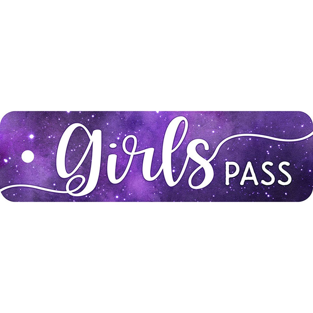 TOP10169 - Plastic Hall Pass Galxy Script Girl in Hall Passes