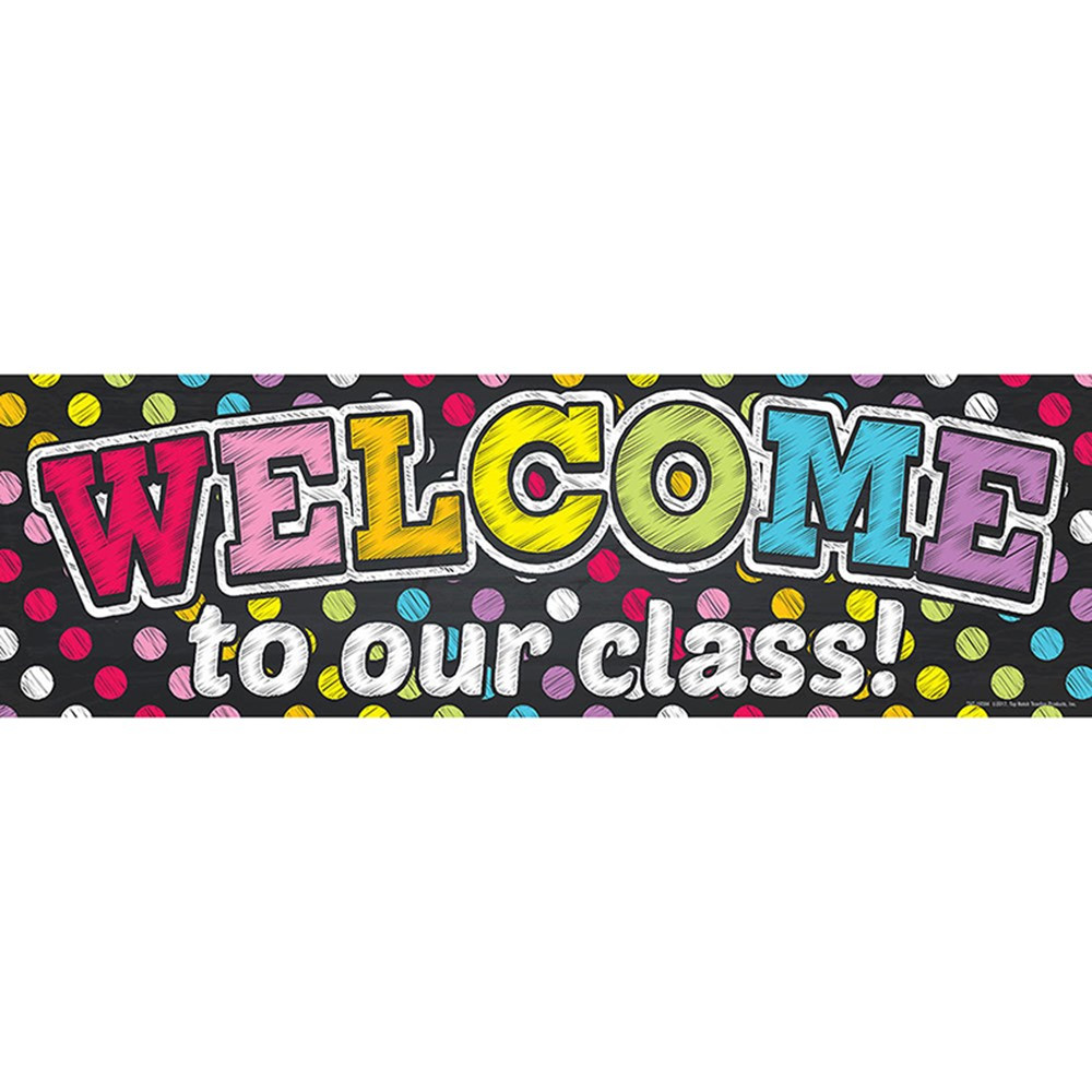 TOP10594 - Magnetic Welcome Banner Neon Chalk Dots in Banners