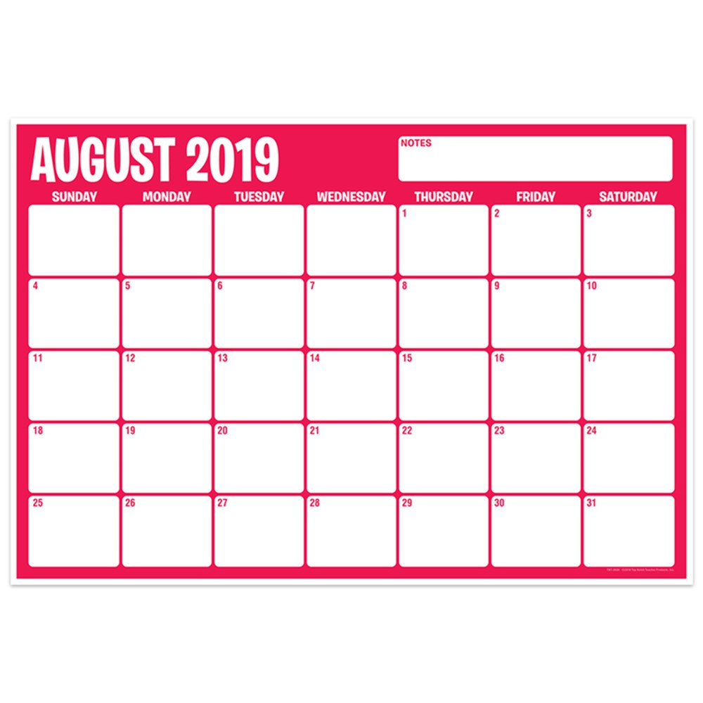 Six Color Assorted Academic Calendar, August-July, 13 x 19" - TOP3036 | Top Notch Teacher Products | Calendars"