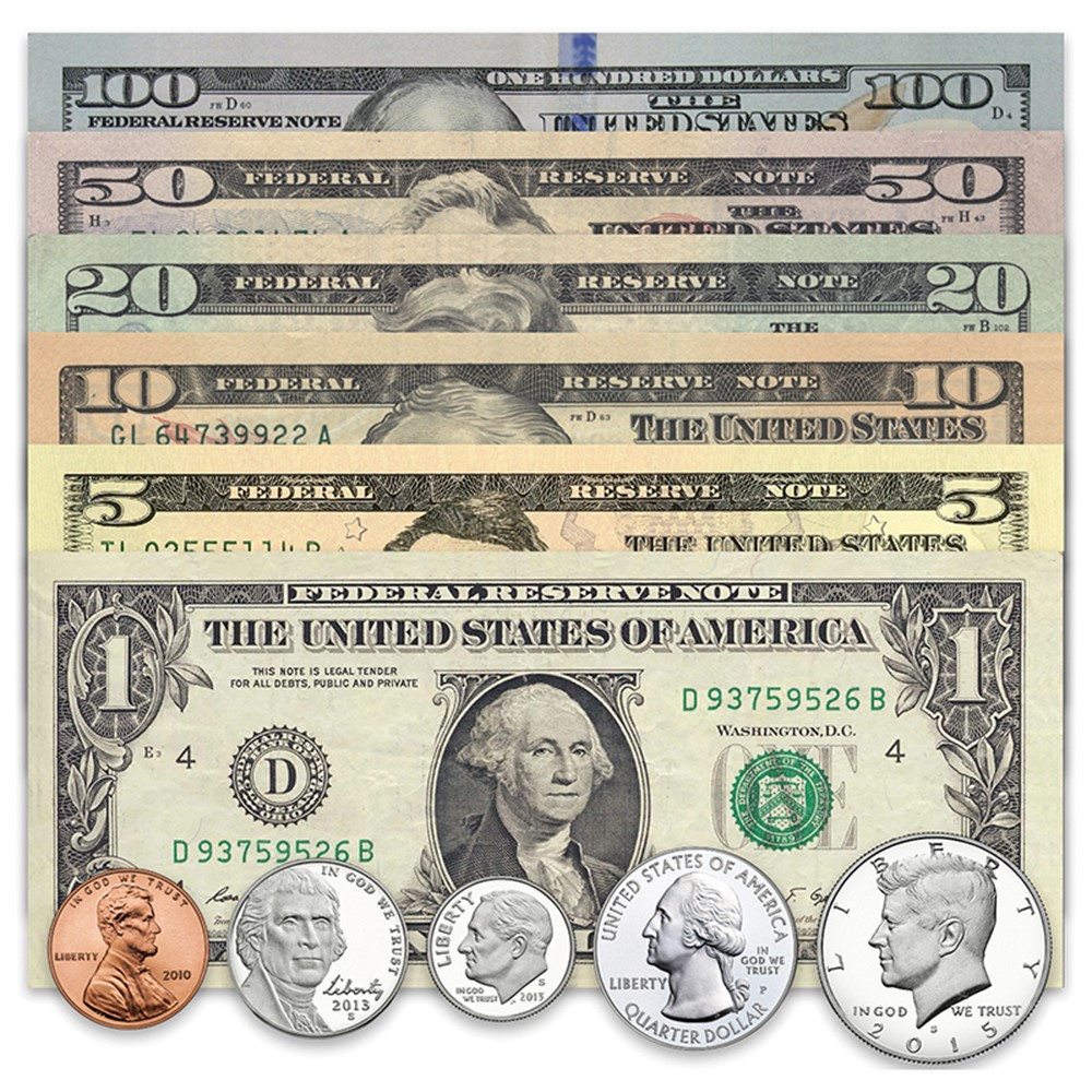 U.S. Currency - TOP3069 | Top Notch Teacher Products | Money