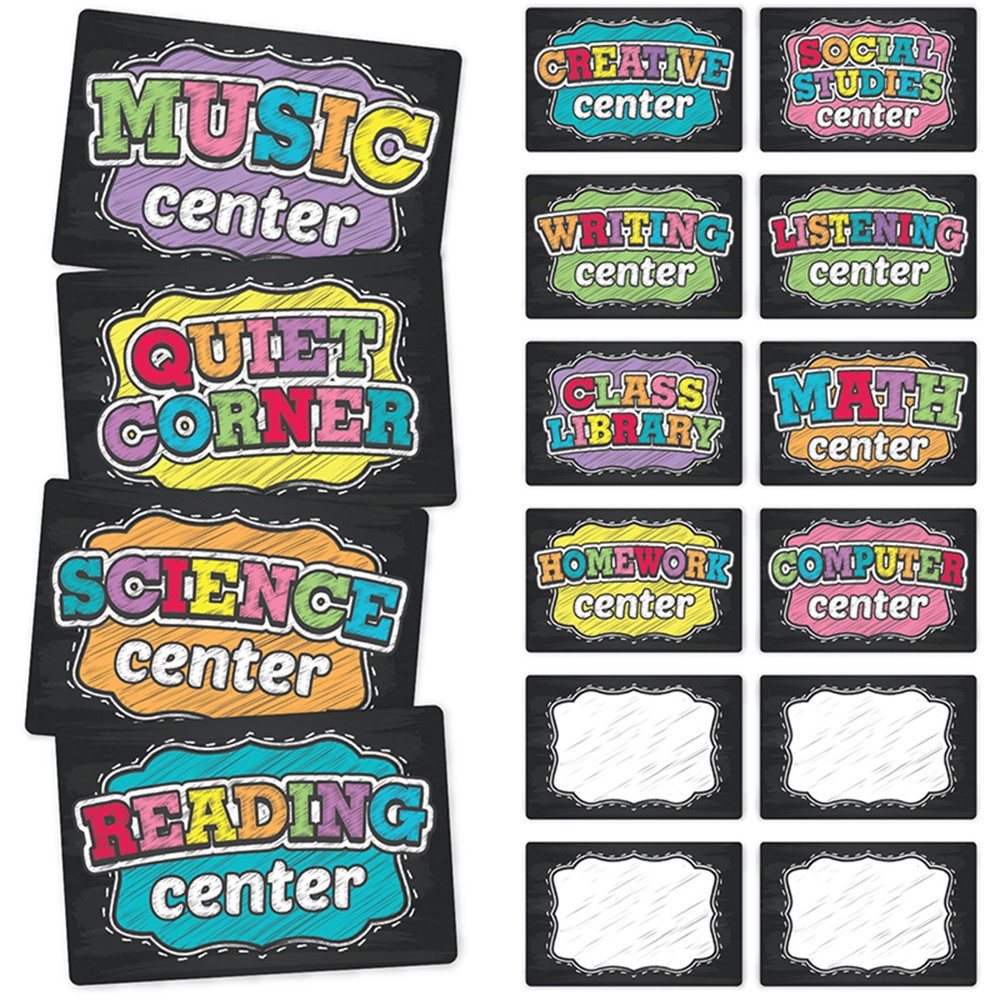 TOP3113 - Neon Chalk Center Signs in Classroom Management