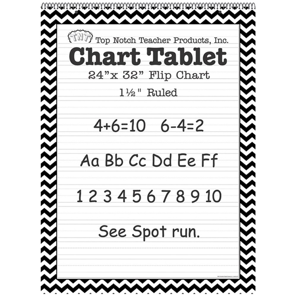 TOP3855 - Black Chevron Border Chart Tablet 24X32 1 1/2In Ruled in General