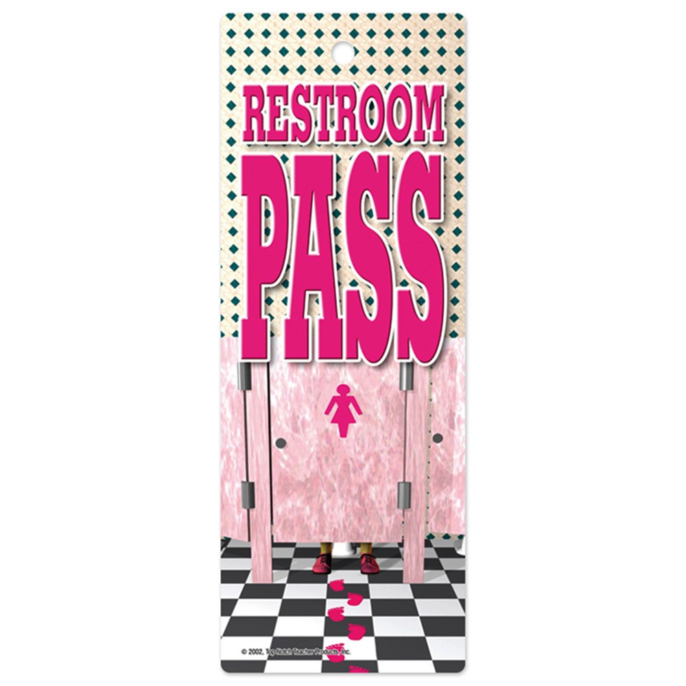 TOP5359 - Girl Restroom Pass in Hall Passes